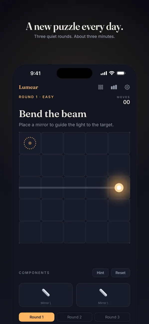 Daily light puzzle: three new routes every day, the same for everyone